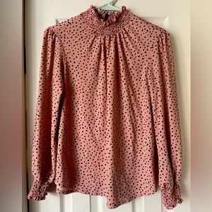 PerSeption Longsleeved Polka-Dot Blouse Dress Shirt